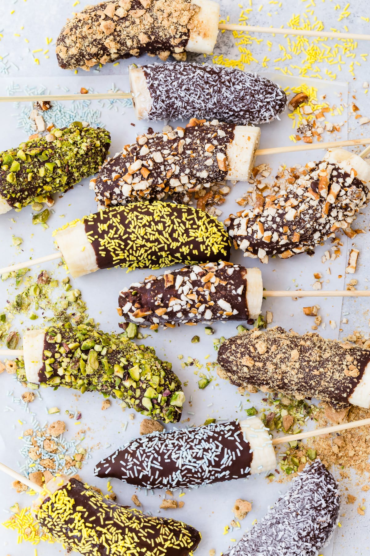 Frozen Bananas on a Stick