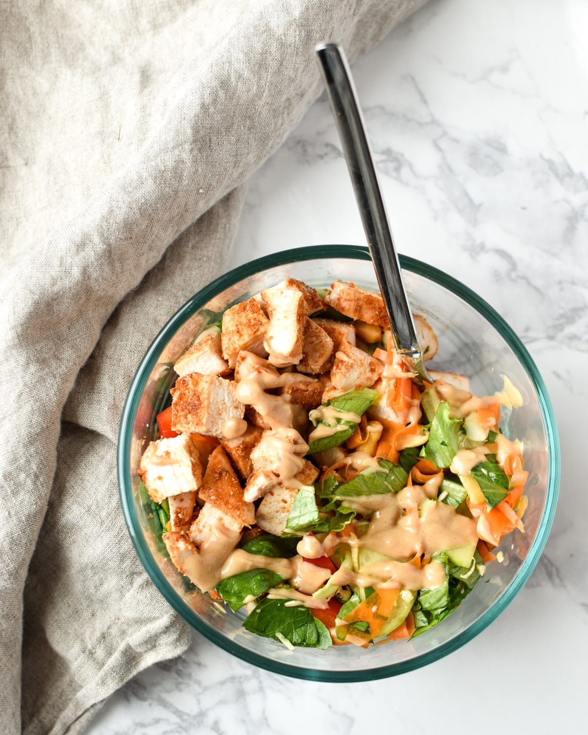 Meal Prep Chopped Thai Salad with Easy Peanut Dressing