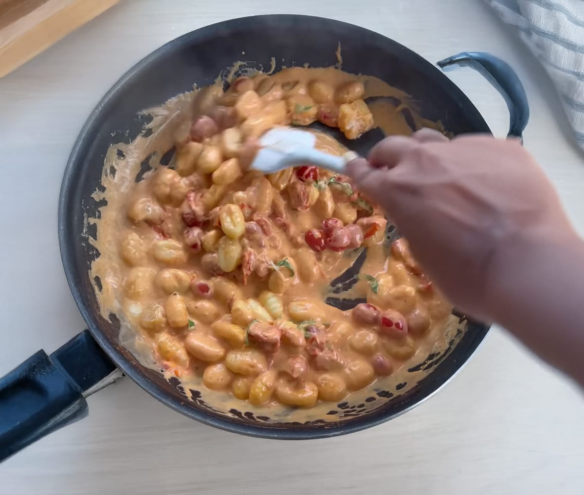 Creamy Tomato Gnocchi with Burrata
