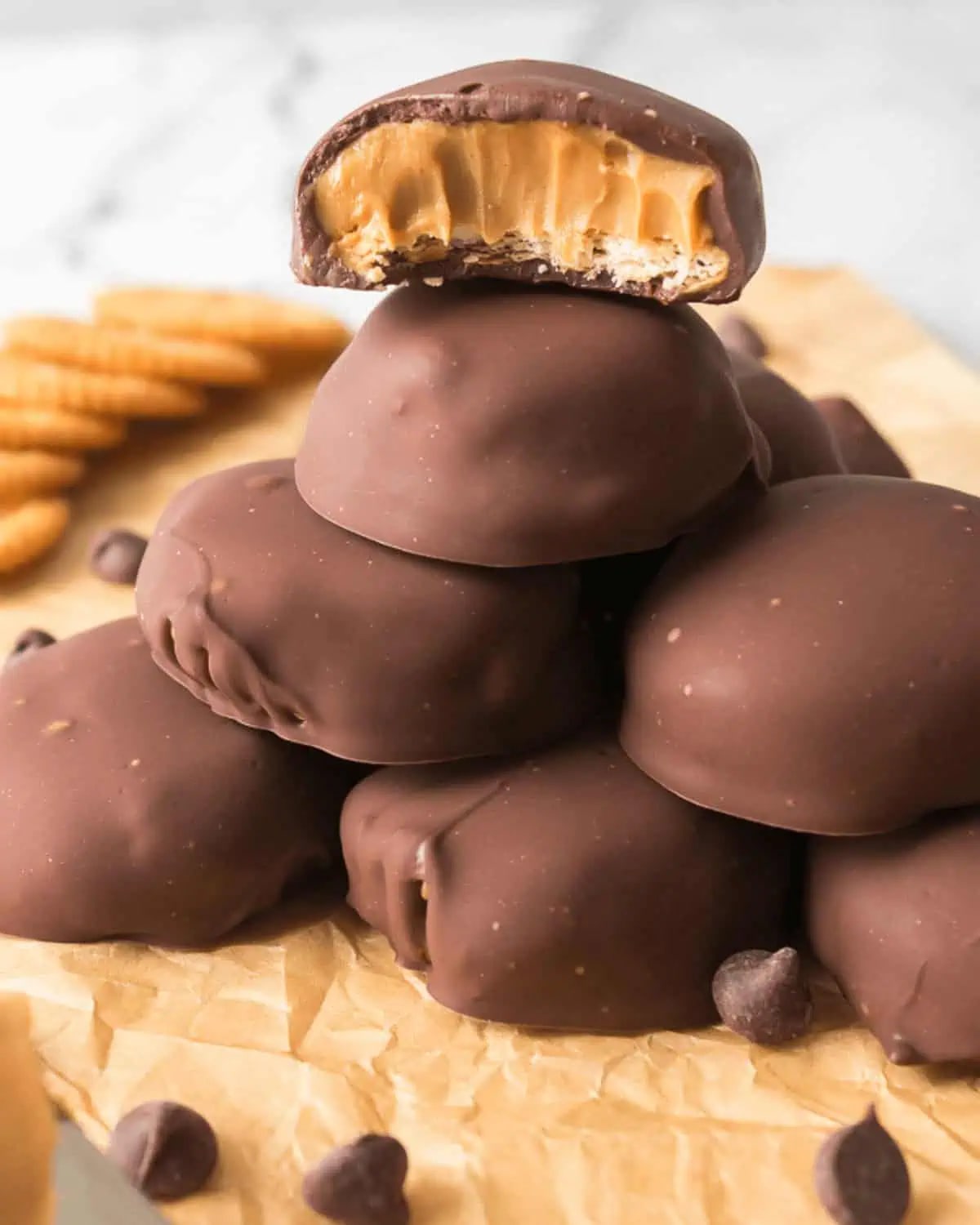 Copycat Girl Scout Peanut Butter Patties (Tagalongs)