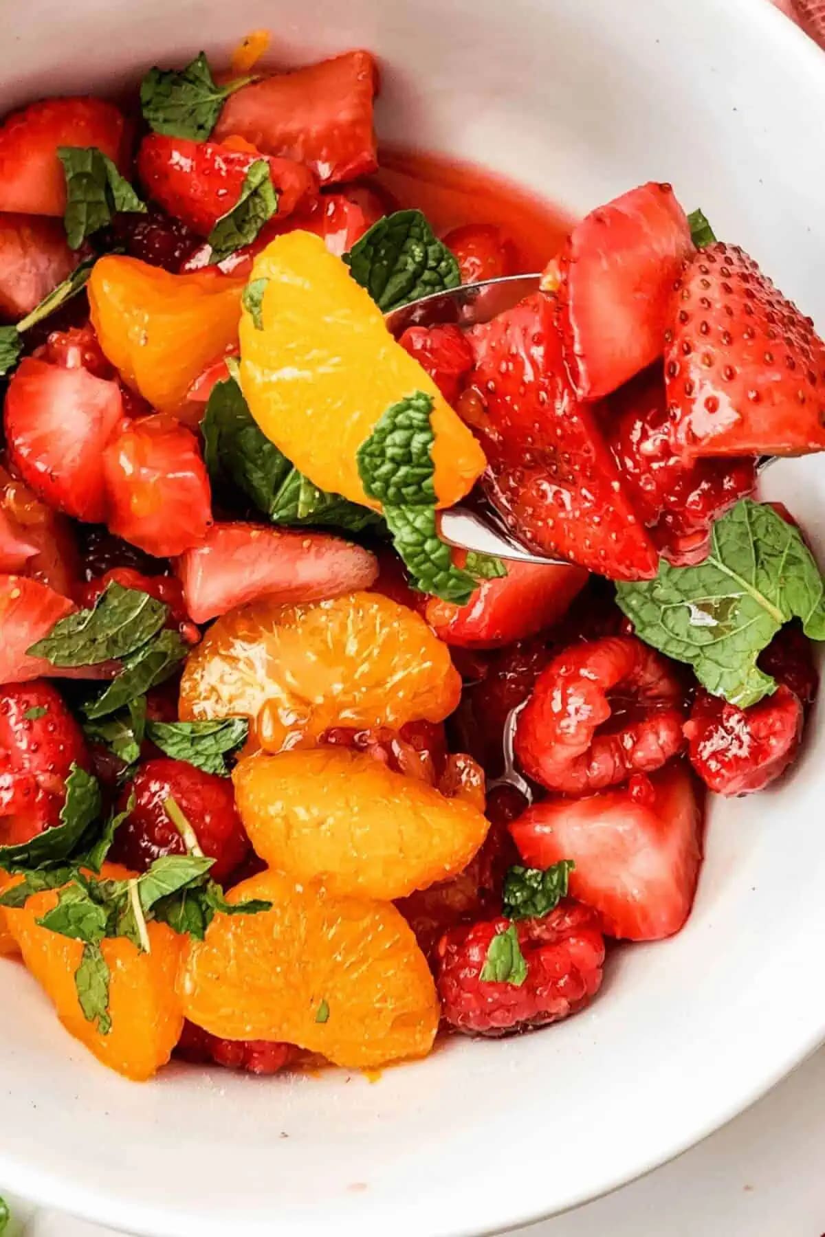 Berry Breakfast Fruit Salad with Honey Lime Dressing