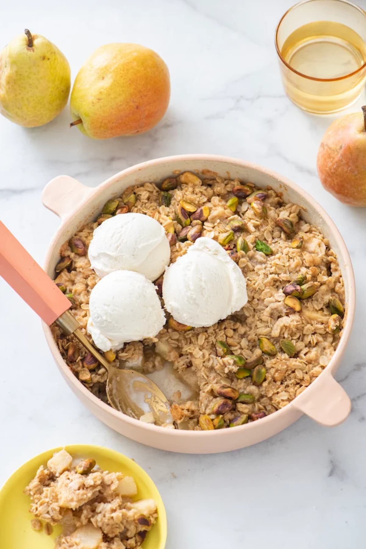 Pear and Pistachio Crisp