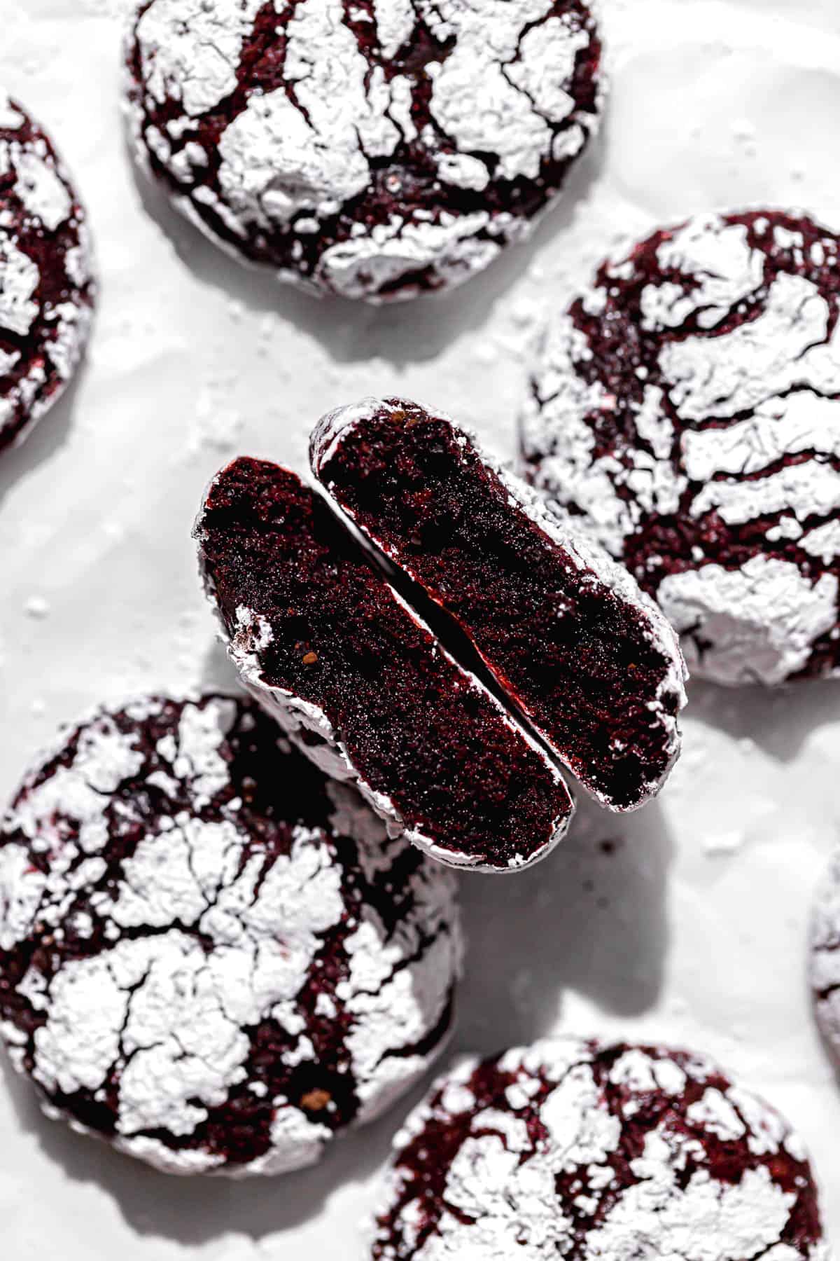 Red Velvet Crinkle Cookies