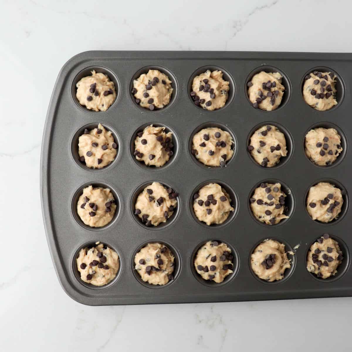 Mini Chocolate Chip Banana Muffins