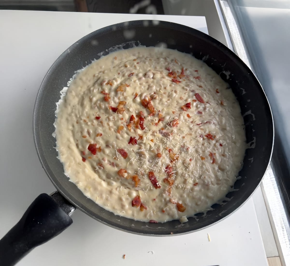 Cheesy Orzo with Bacon