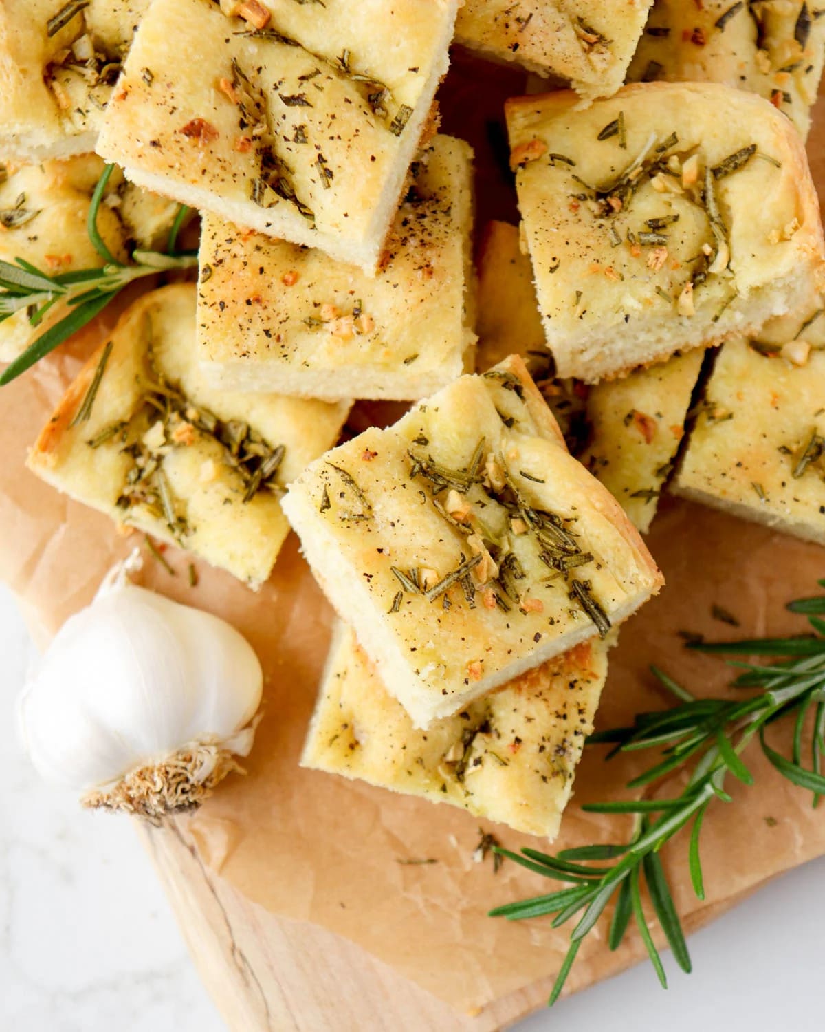 Quick Garlic Rosemary Focaccia Bread