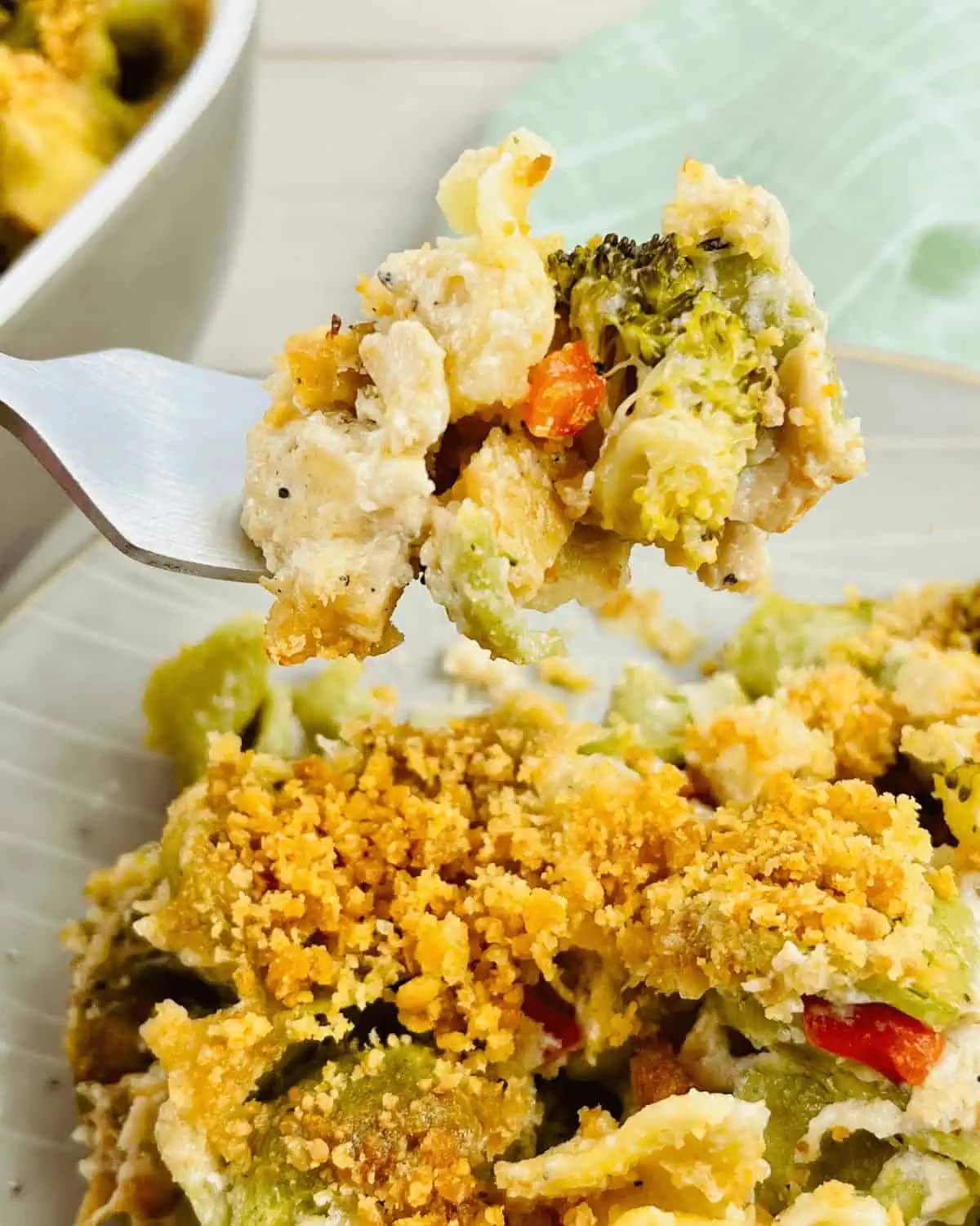 Chicken and Cheese Tortellini Bake