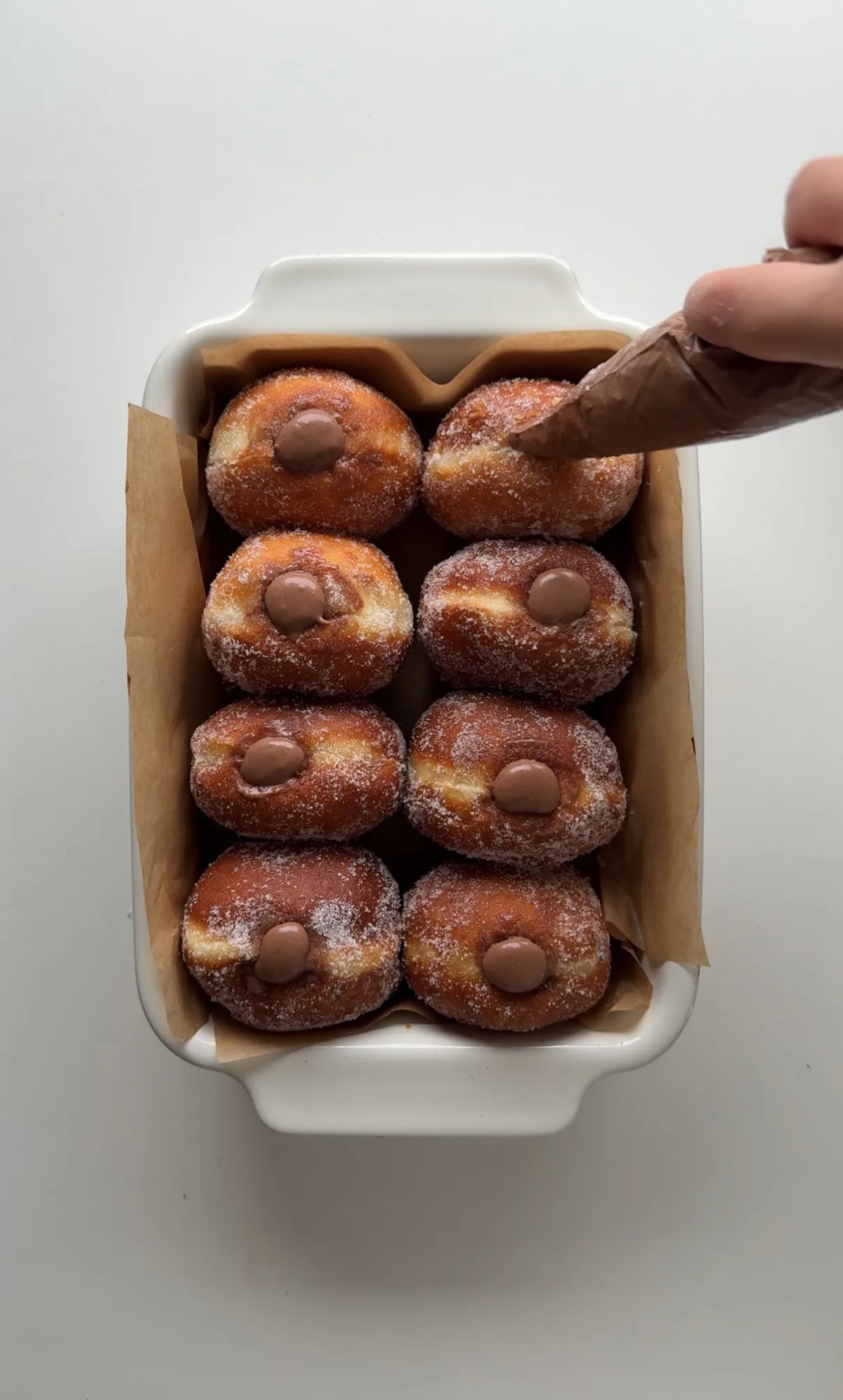 Homemade Bomboloni with Chocolate Cream