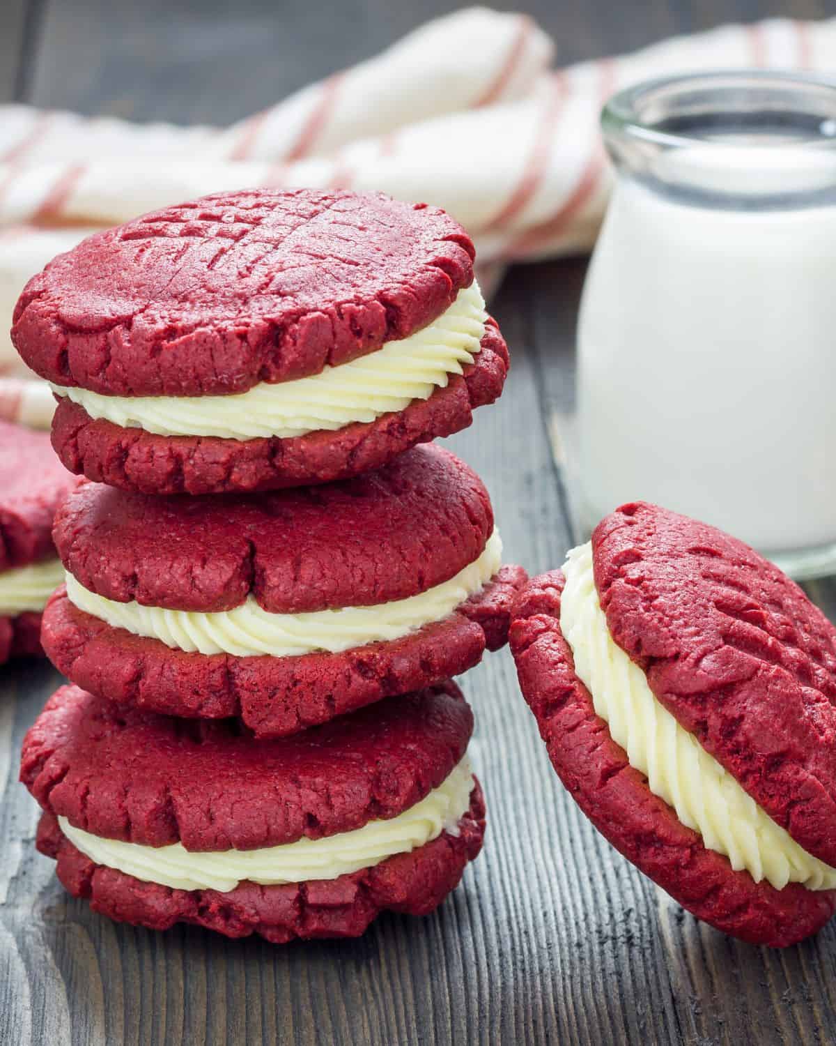 Red Velvet Sandwich Cookies