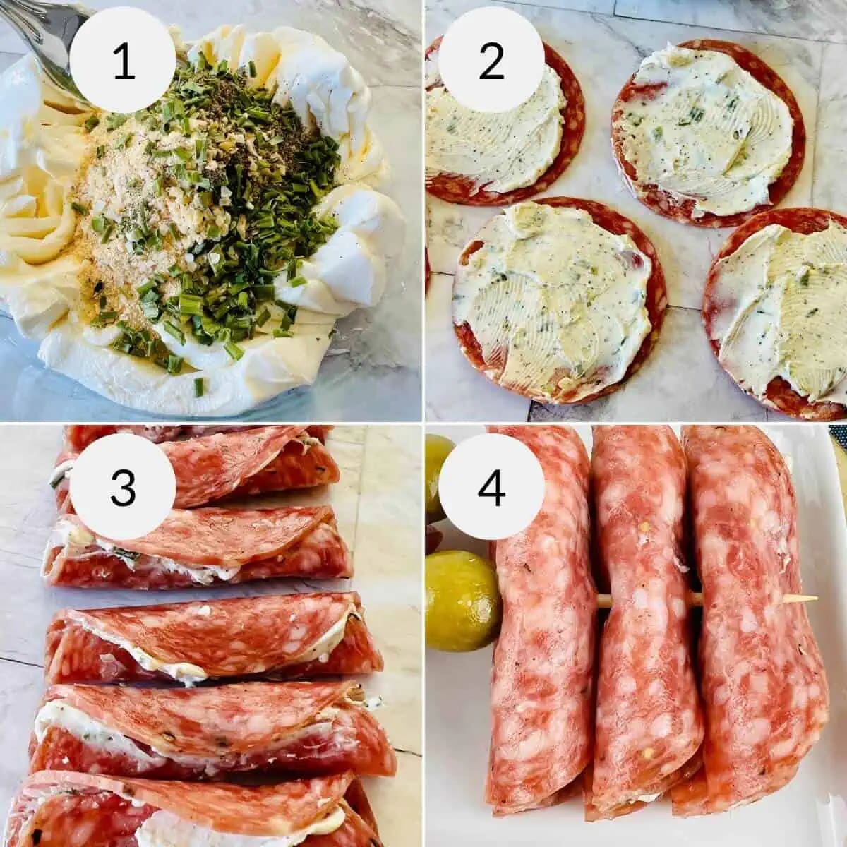 Cream Cheese Salami Roll Ups