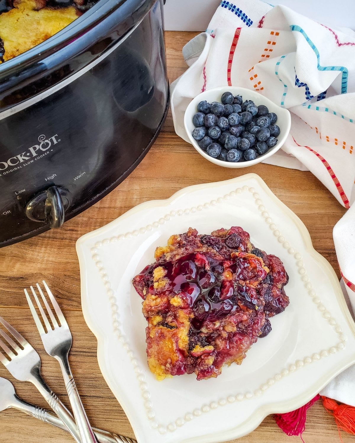 Blueberry Crock Pot Dump Cake