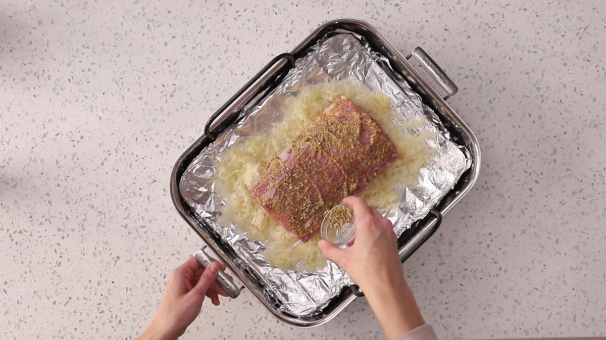 Roasted Pork Loin with Sauerkraut