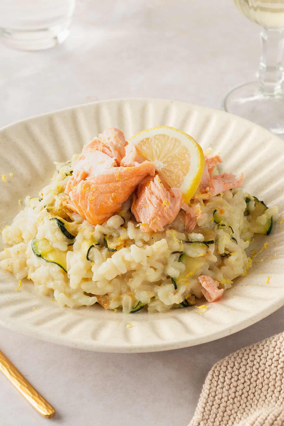 Creamy Lemon Risotto with Salmon