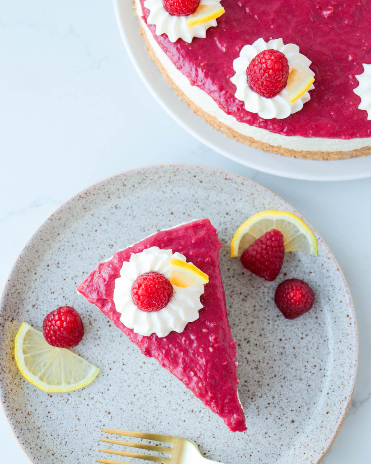 No-Bake Lemon Raspberry Cheesecake