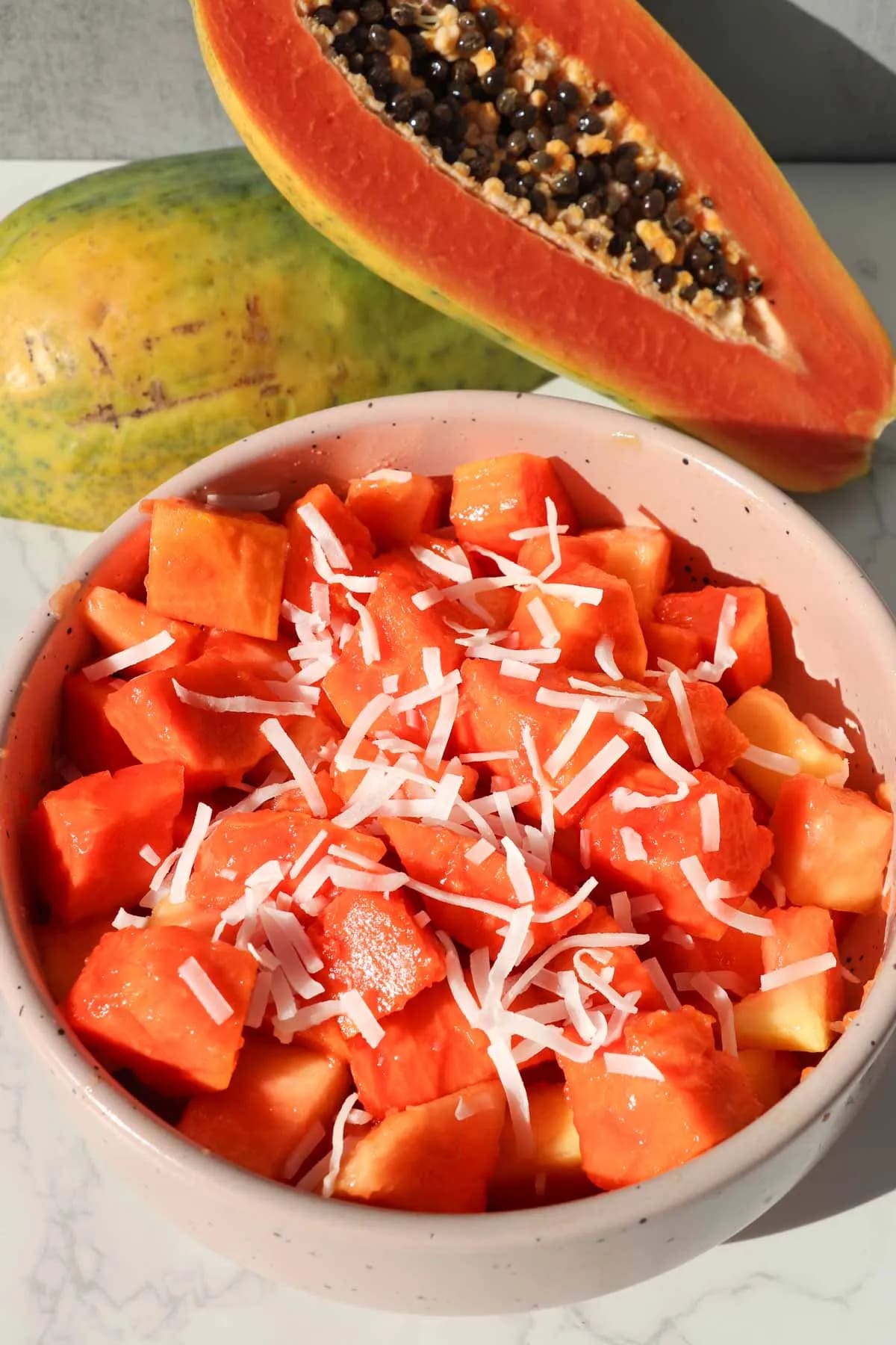 Fresh Papaya with Lime and Palm Sugar Syrup