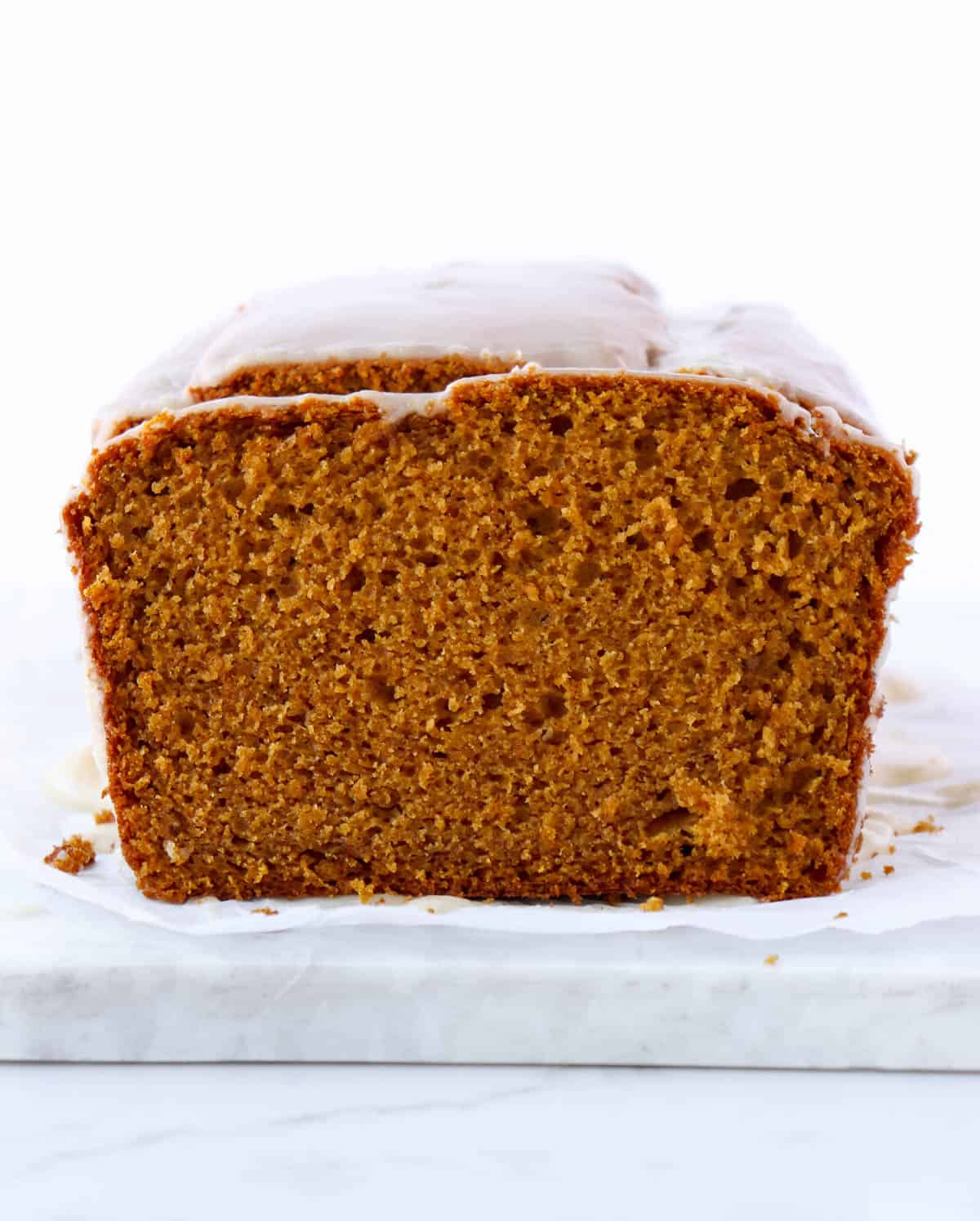 Moist Pumpkin Bread with Vanilla Glaze