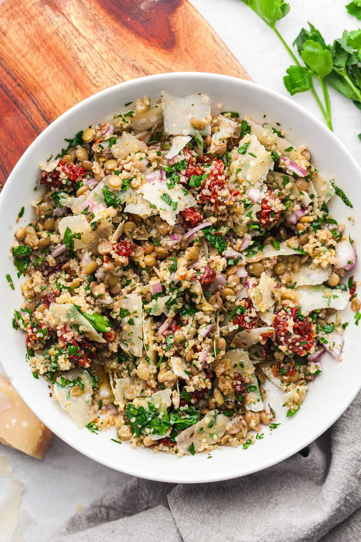 Quinoa Lentil Salad with Sun-Dried Tomatoes