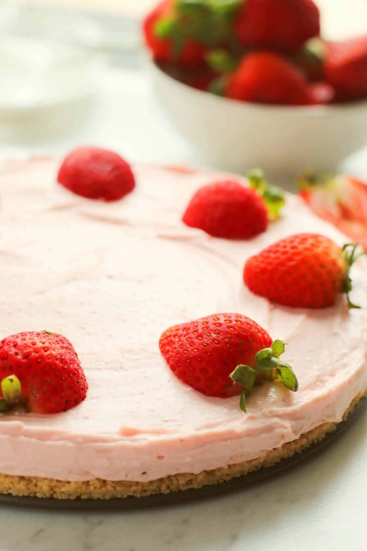 No Bake Strawberry Cheesecake