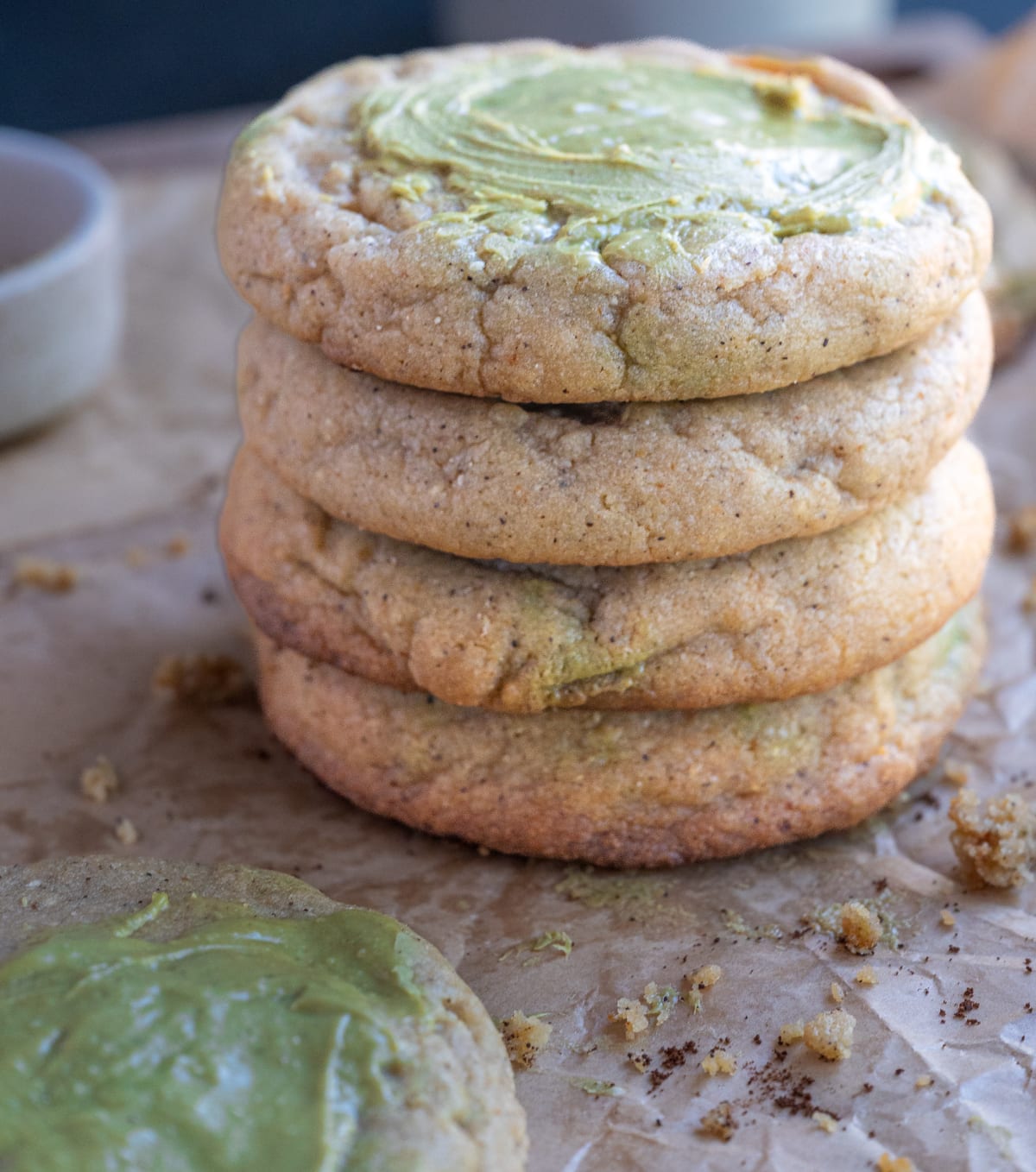 Bakery-Style Brown Butter Pistachio Latte Cookies