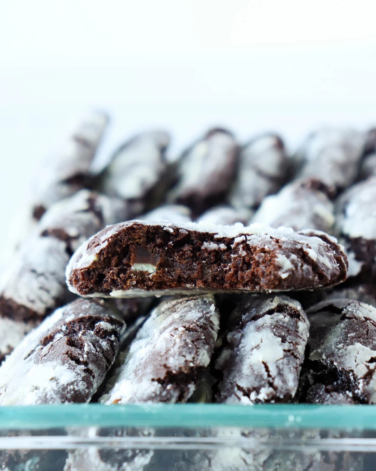 Andes Chocolate Peppermint Crinkle Cookies
