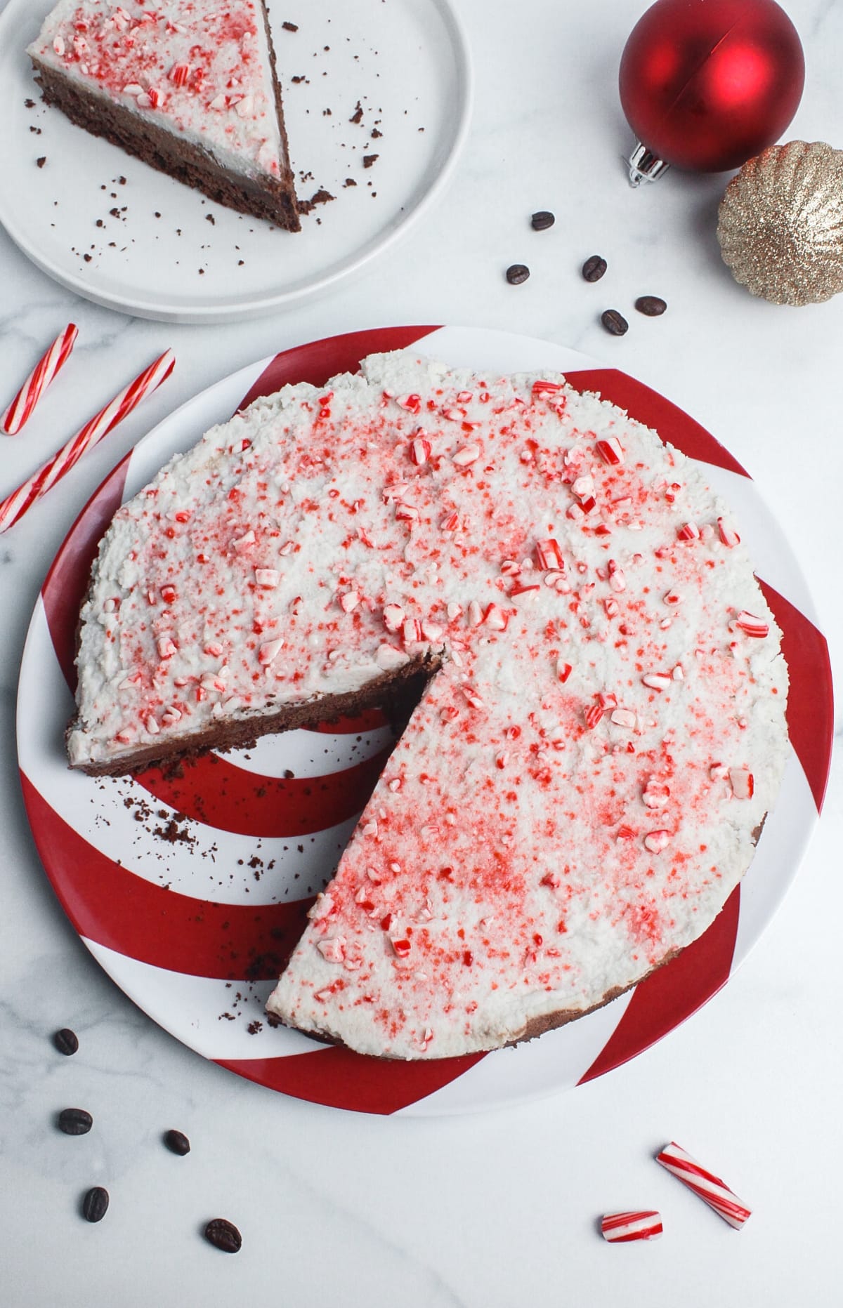 Vegan Peppermint Mocha Mousse Cake