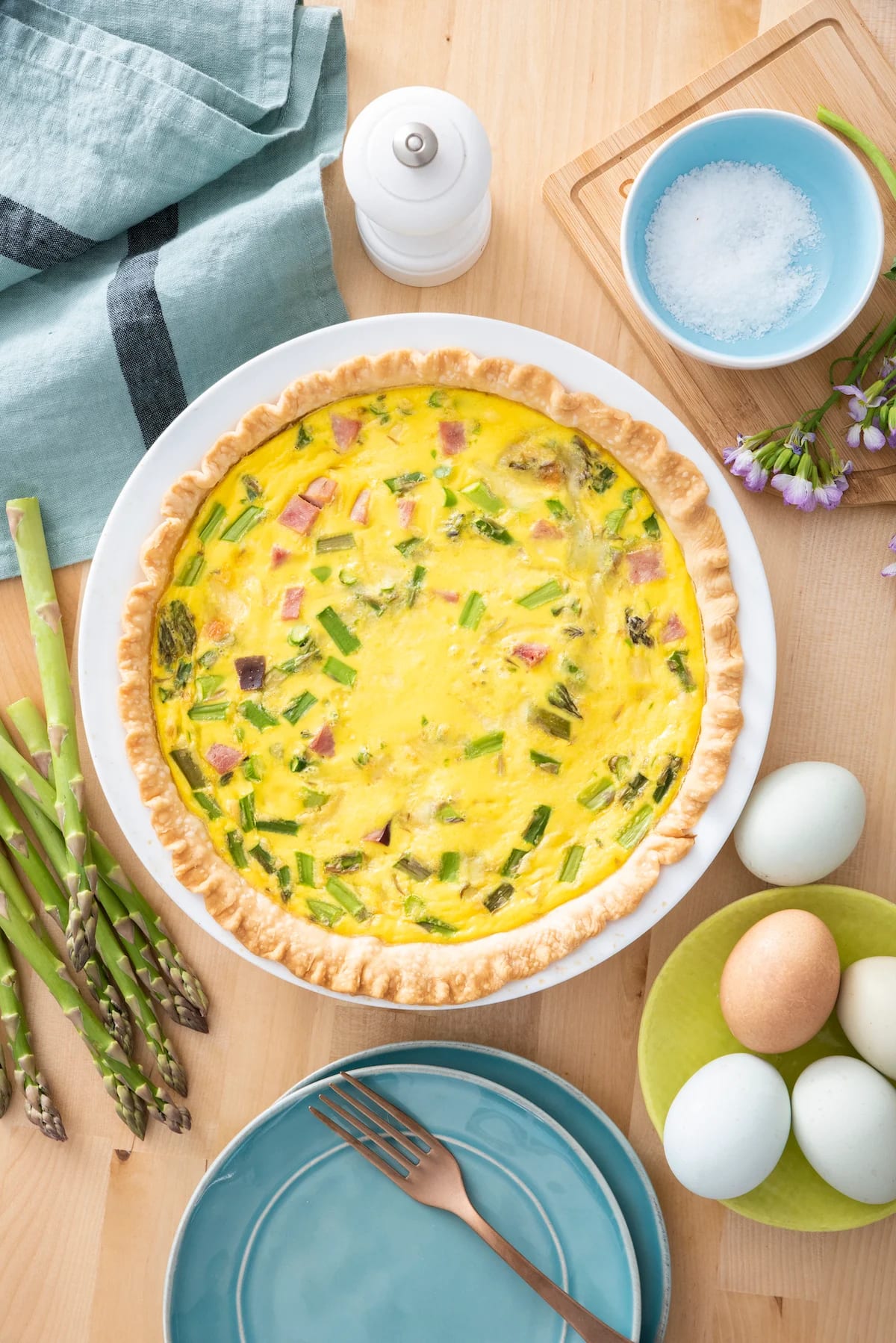 Ham and Asparagus Quiche