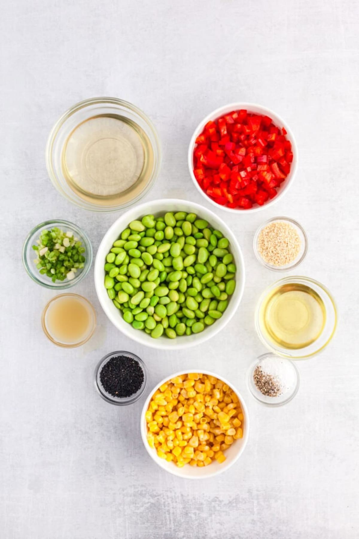 Edamame Bean Salad with Corn and Rice Vinegar