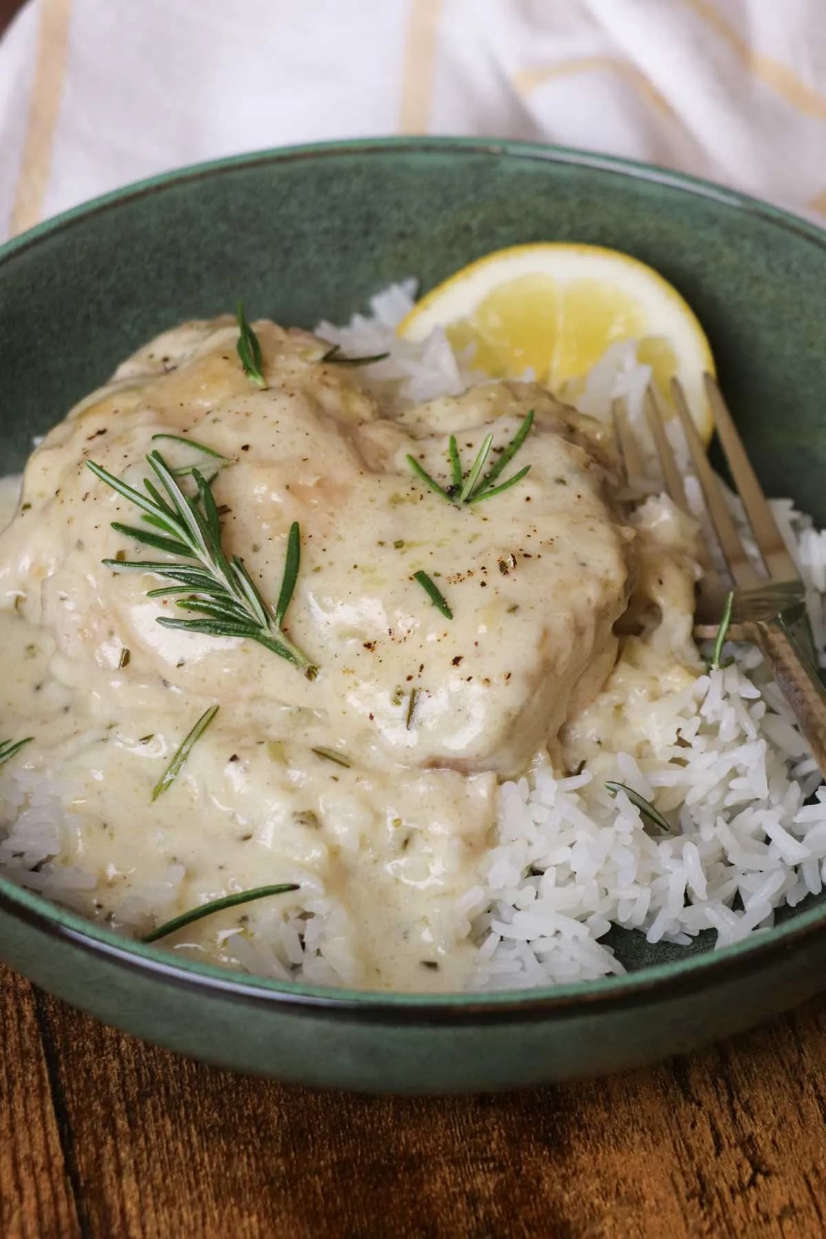 One Pan Rosemary Chicken in Shallot and Herb Cream Sauce