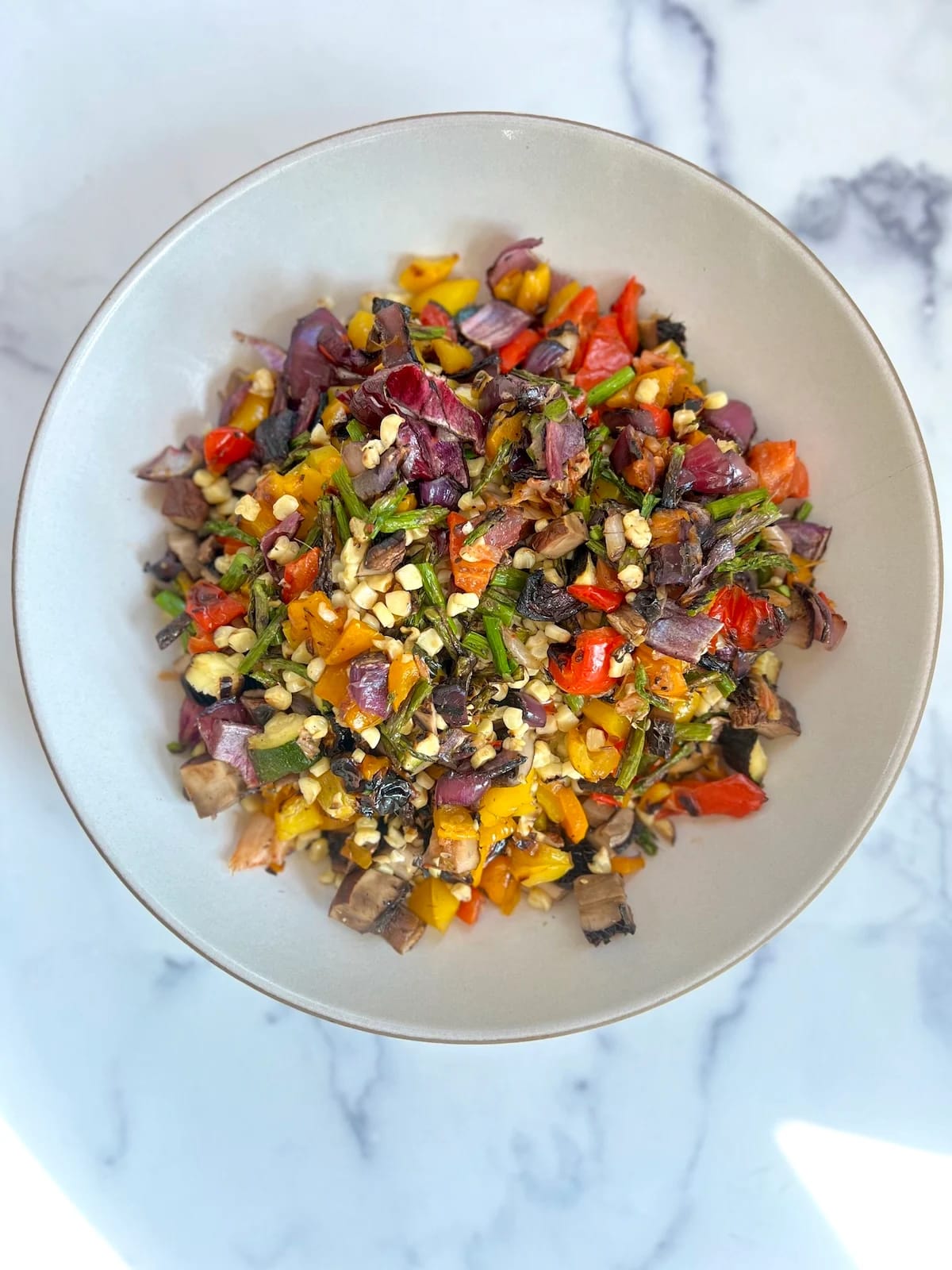 Grilled Vegetable Kimchi Salad