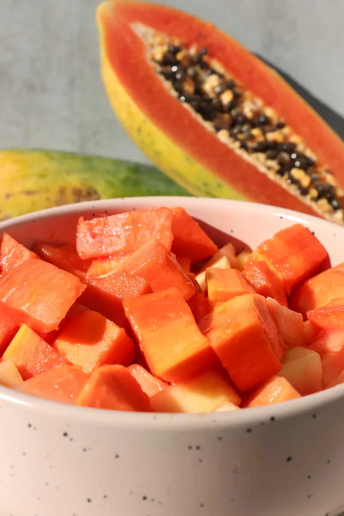 Fresh Papaya with Lime and Palm Sugar Syrup