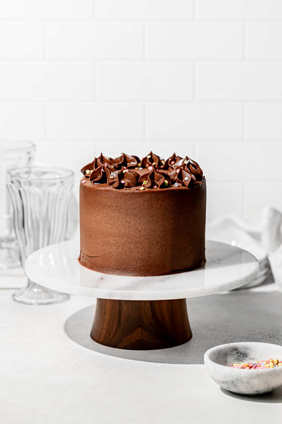 Yellow Cake with Chocolate Frosting