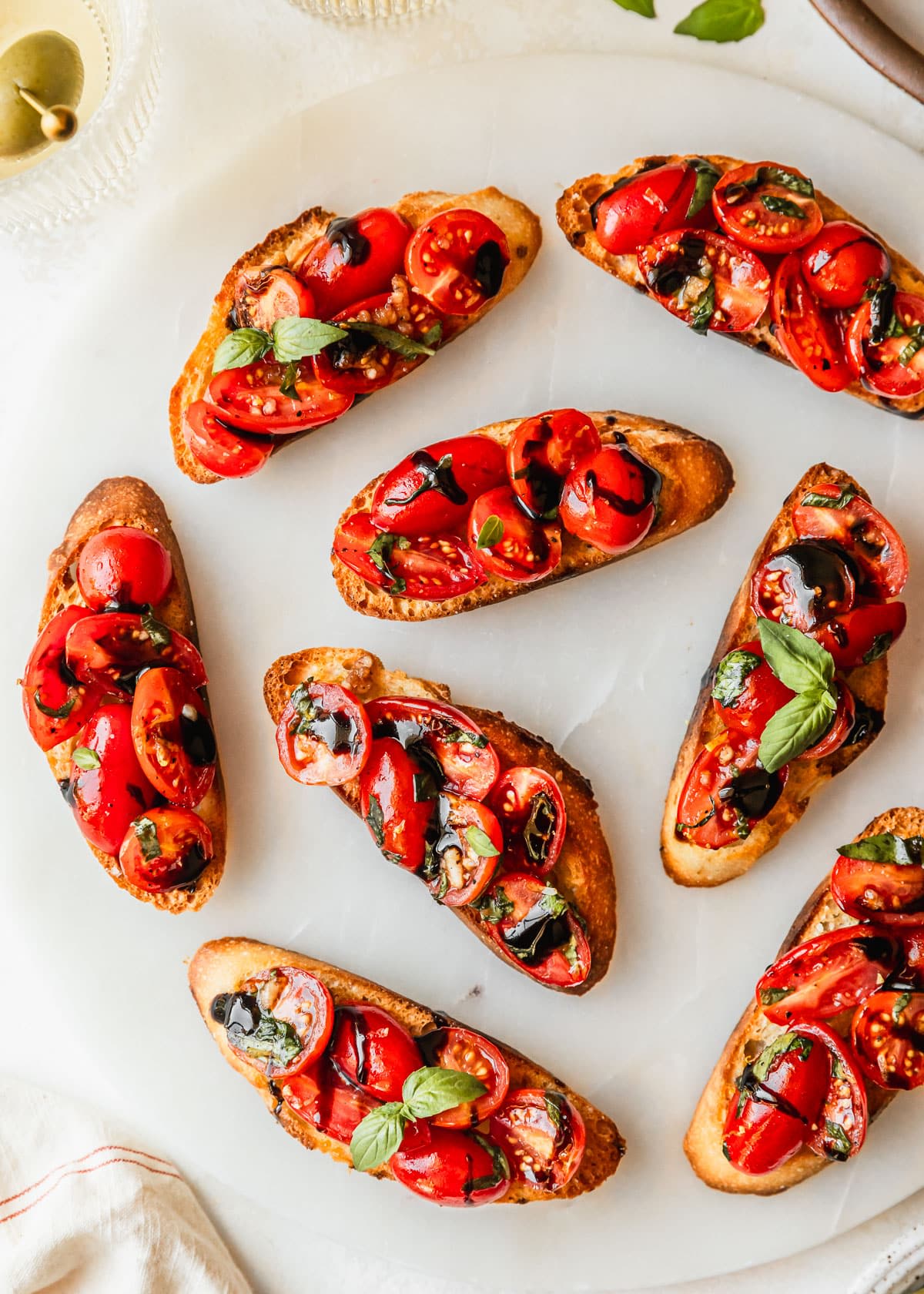 Gorgeous Tomato Bruschetta on Garlicky Crostini