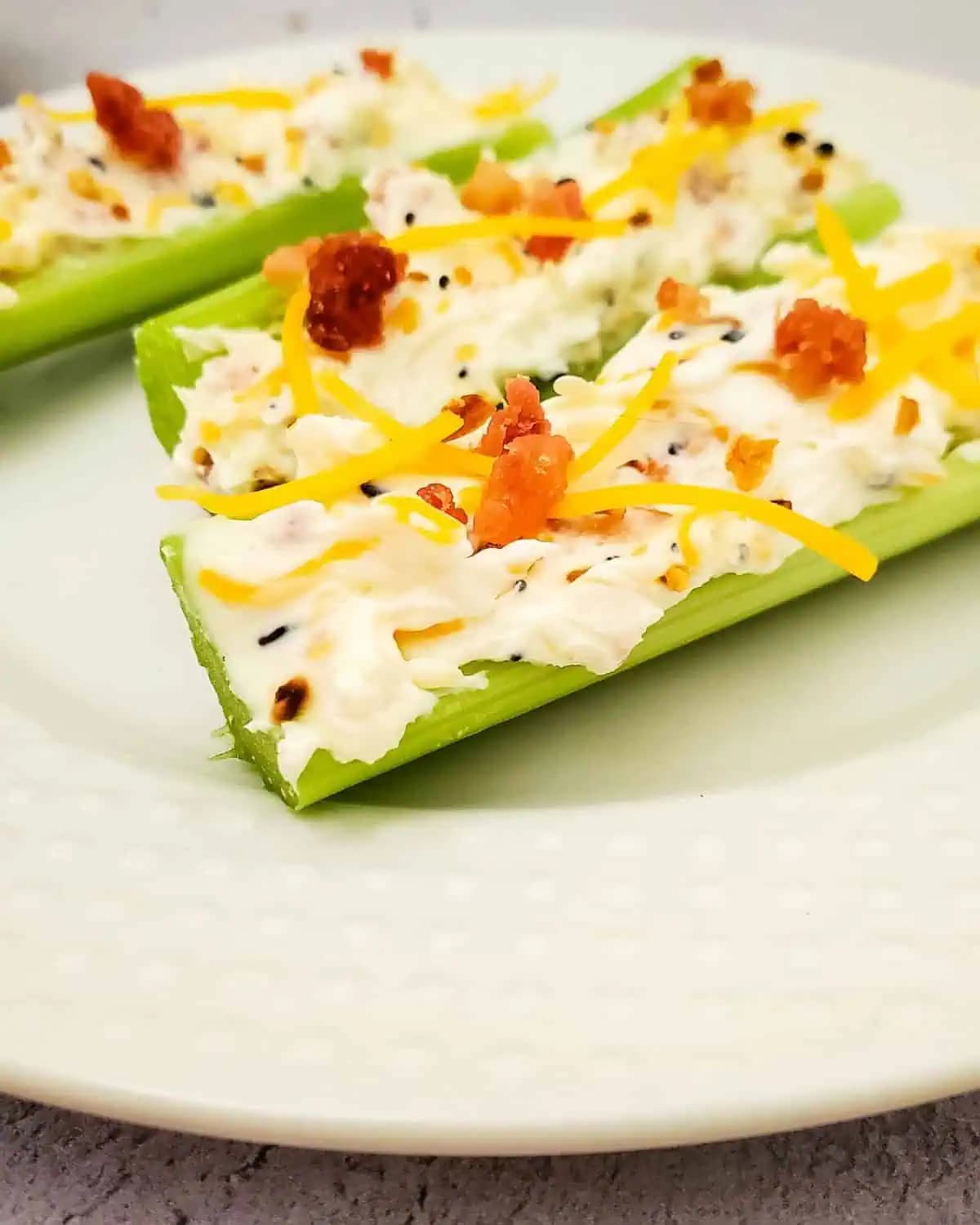 Bacon and Cream Cheese Stuffed Celery