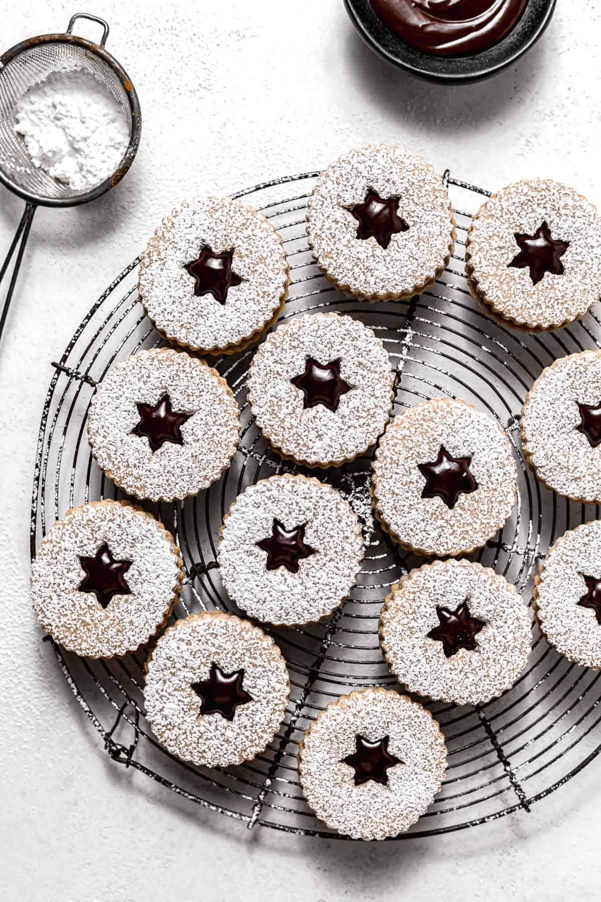 Chocolate Chai Linzer Cookies