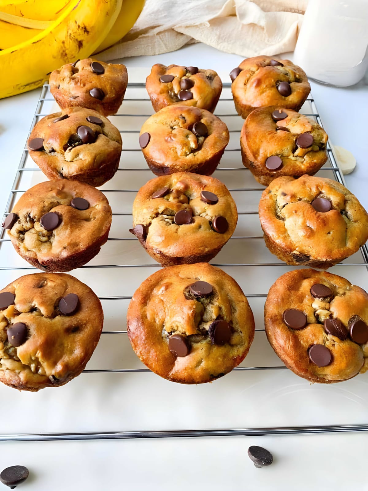 Flourless Banana Chocolate Chip Muffins