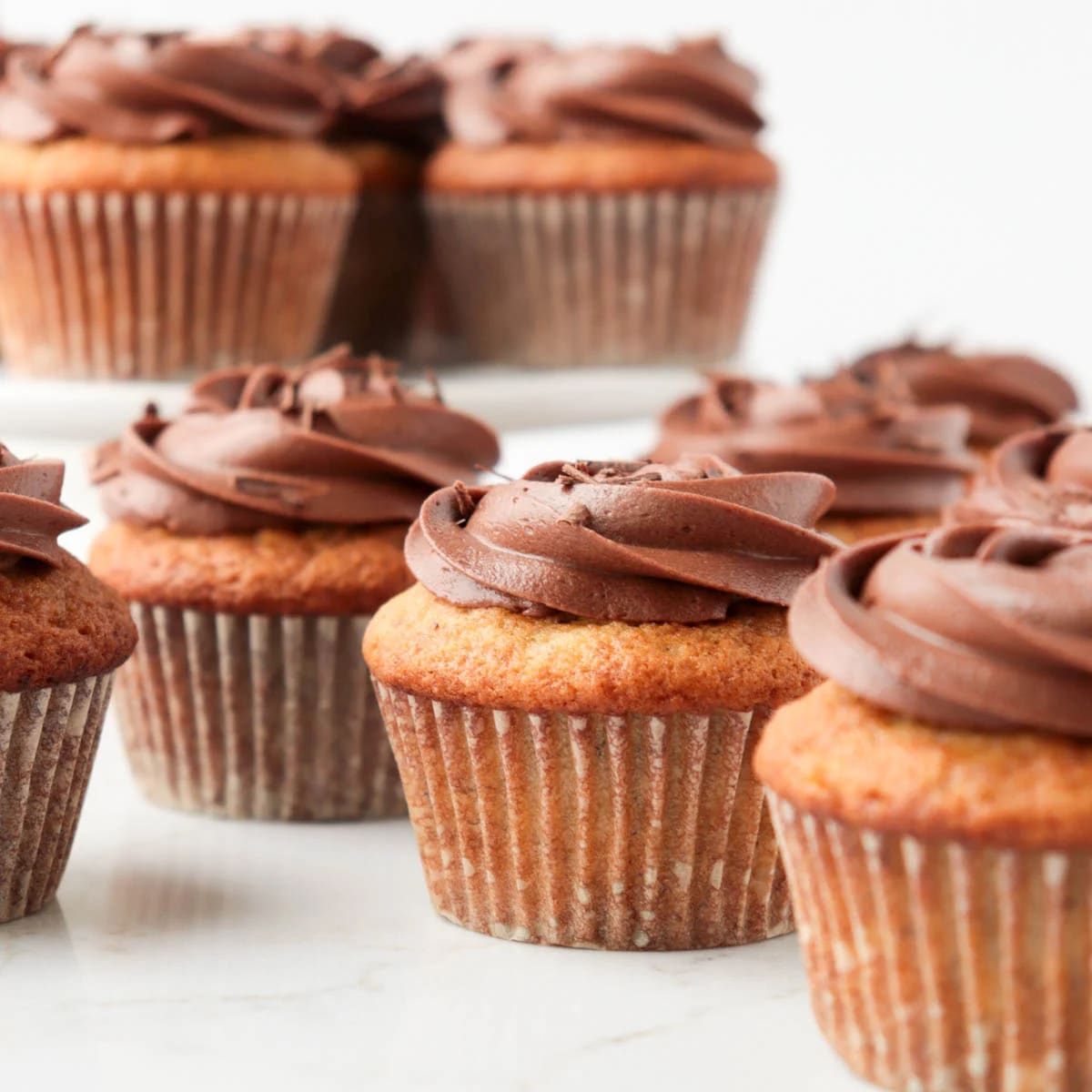 Banana Cupcakes with Chocolate Frosting