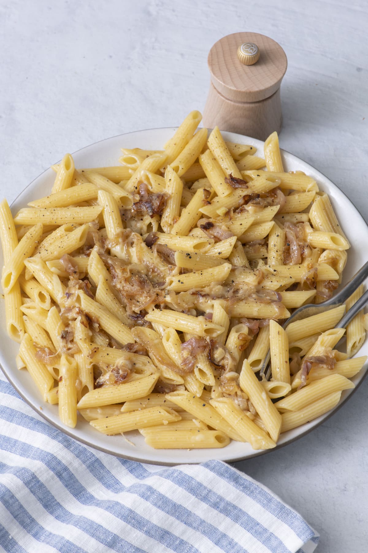 Caramelized Shallot Pasta with Gruyere