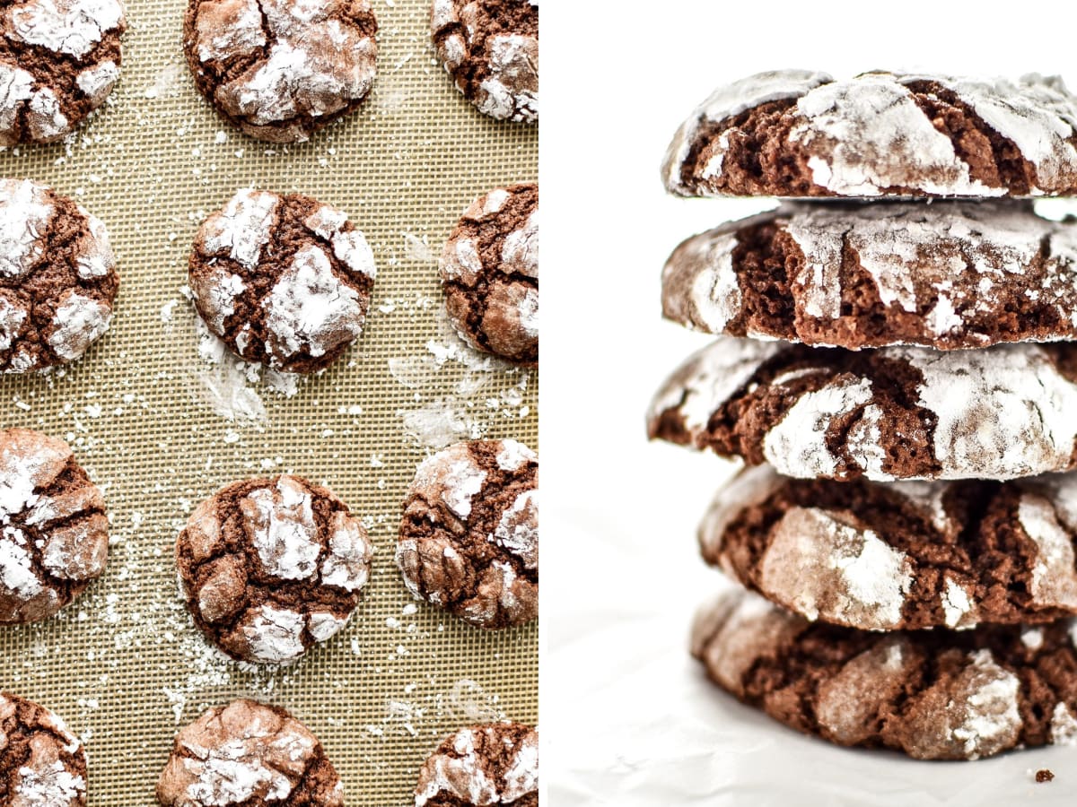 Classic Chewy Chocolate Crinkle Cookies