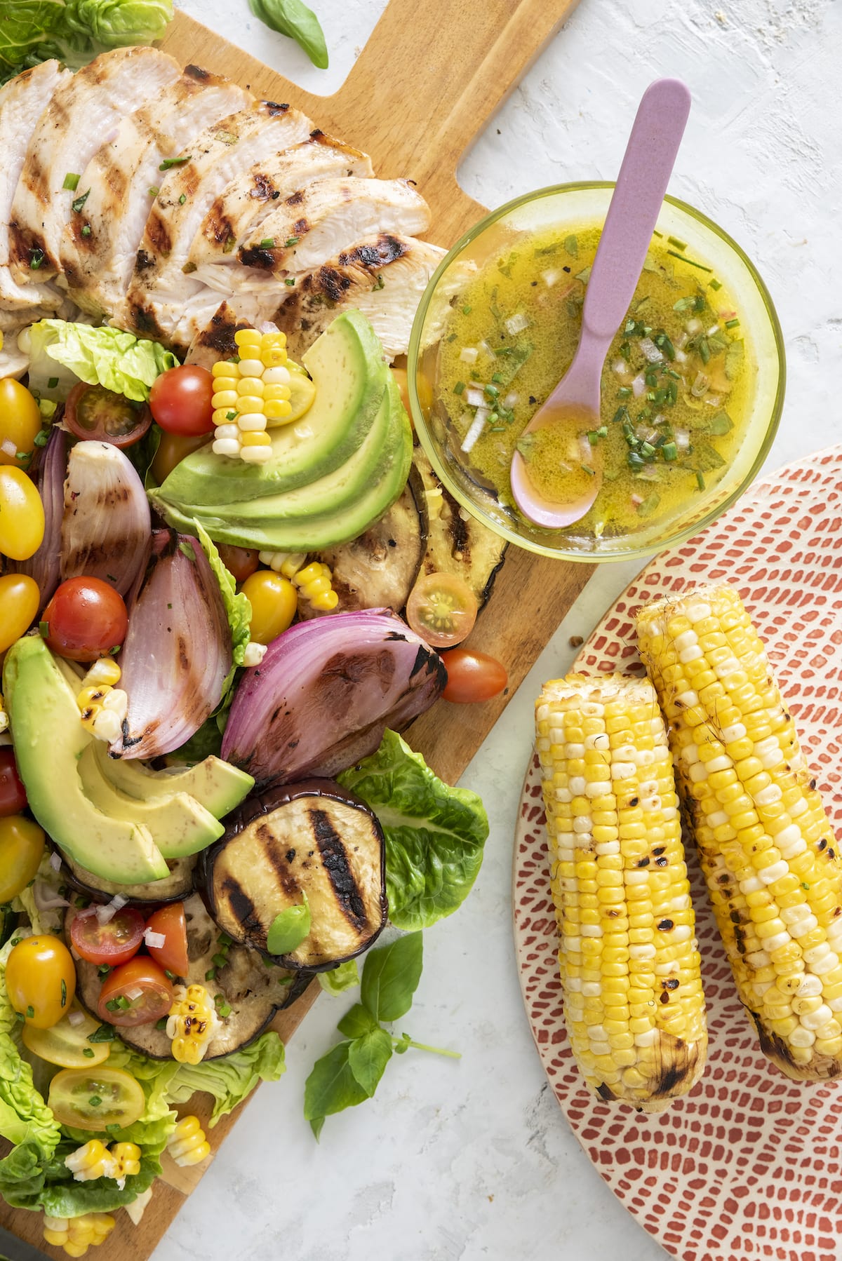 Grilled Chicken, Vegetable and Avocado Salad