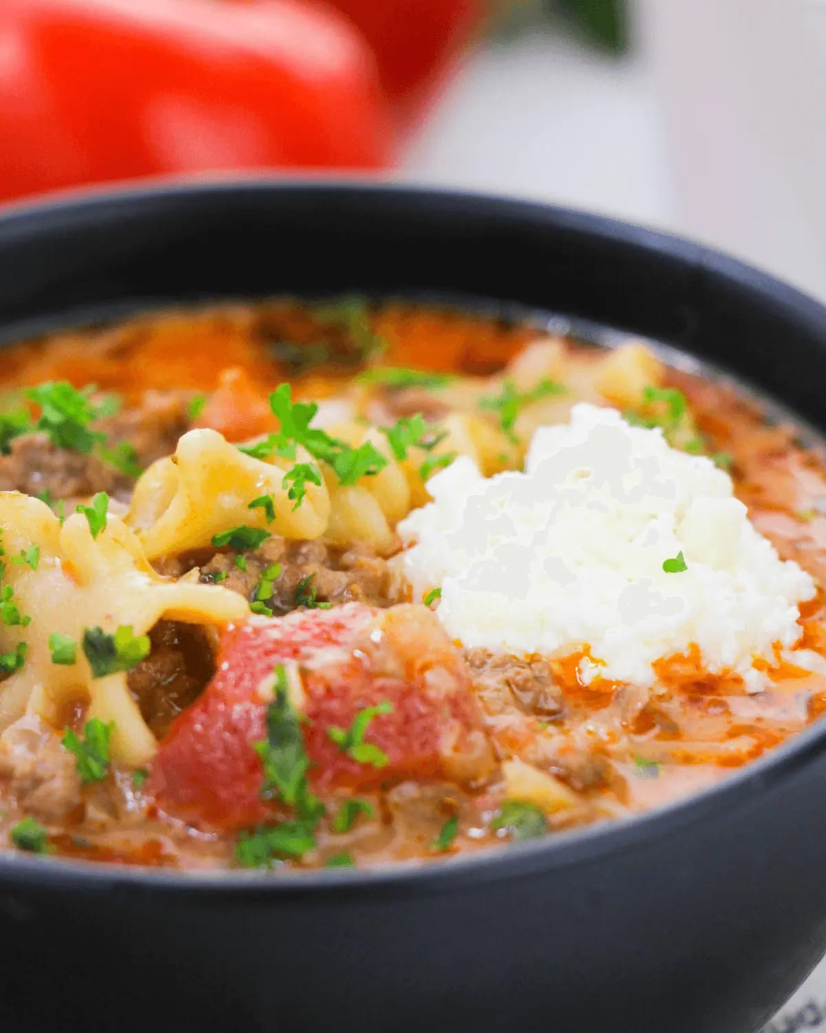 One Pot Lasagna Soup