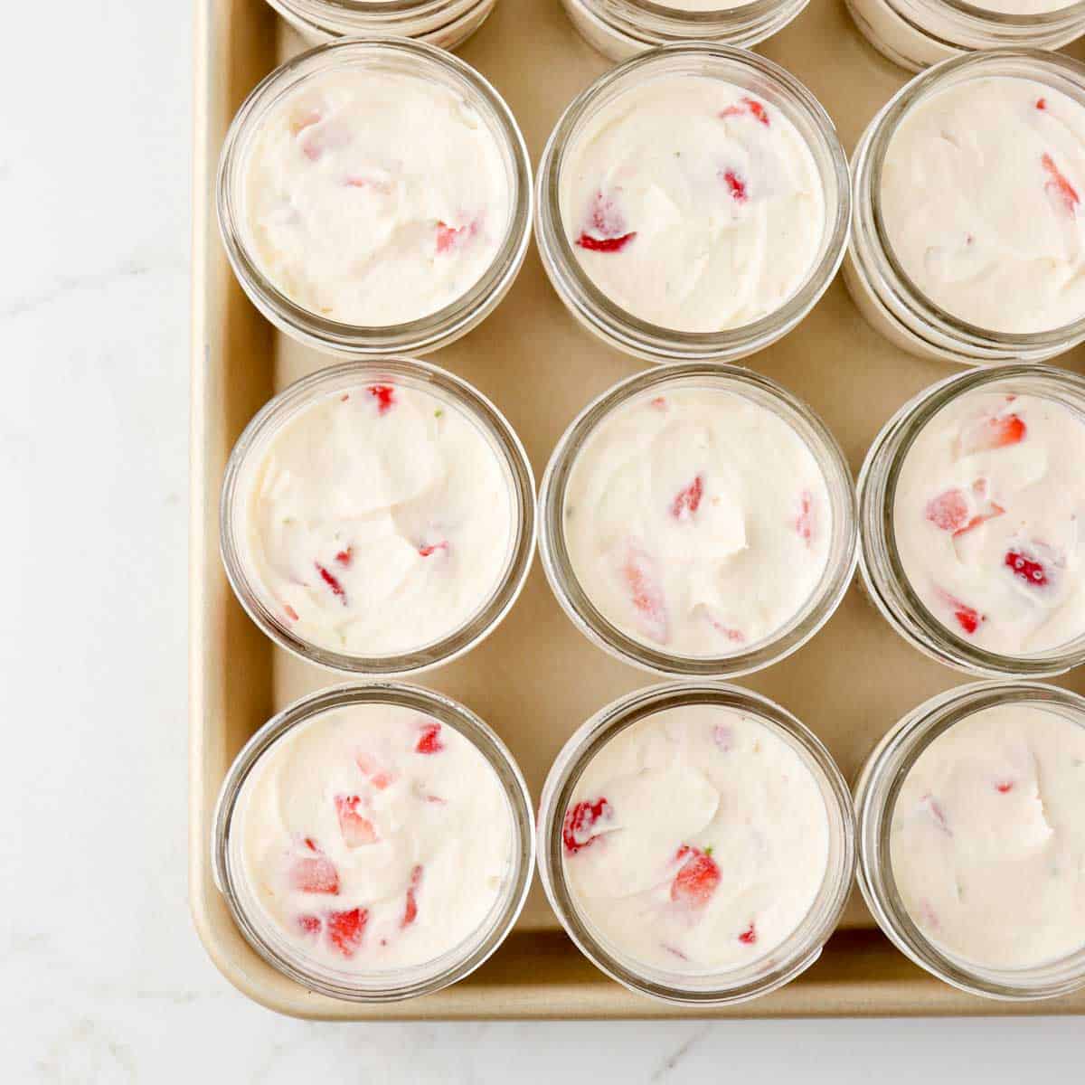 Strawberry Cheesecakes in a Jar
