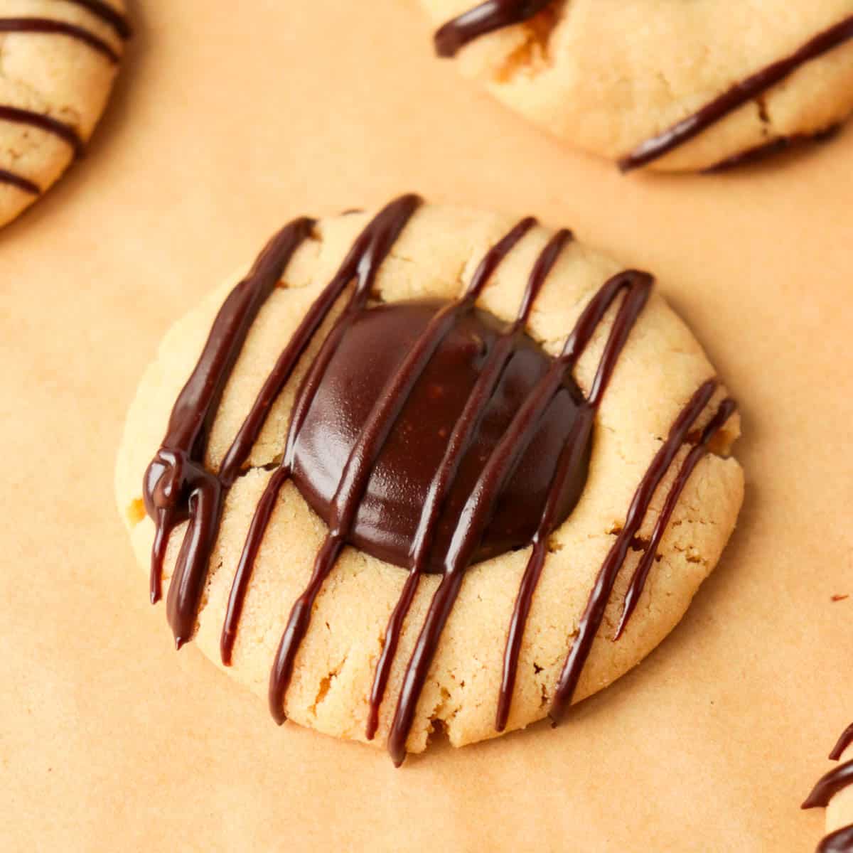Chocolate Peanut Butter Thumbprint Cookies
