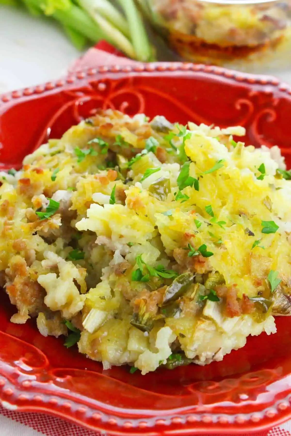 Sausage with Rice Casserole (St. Paul’s Rice)