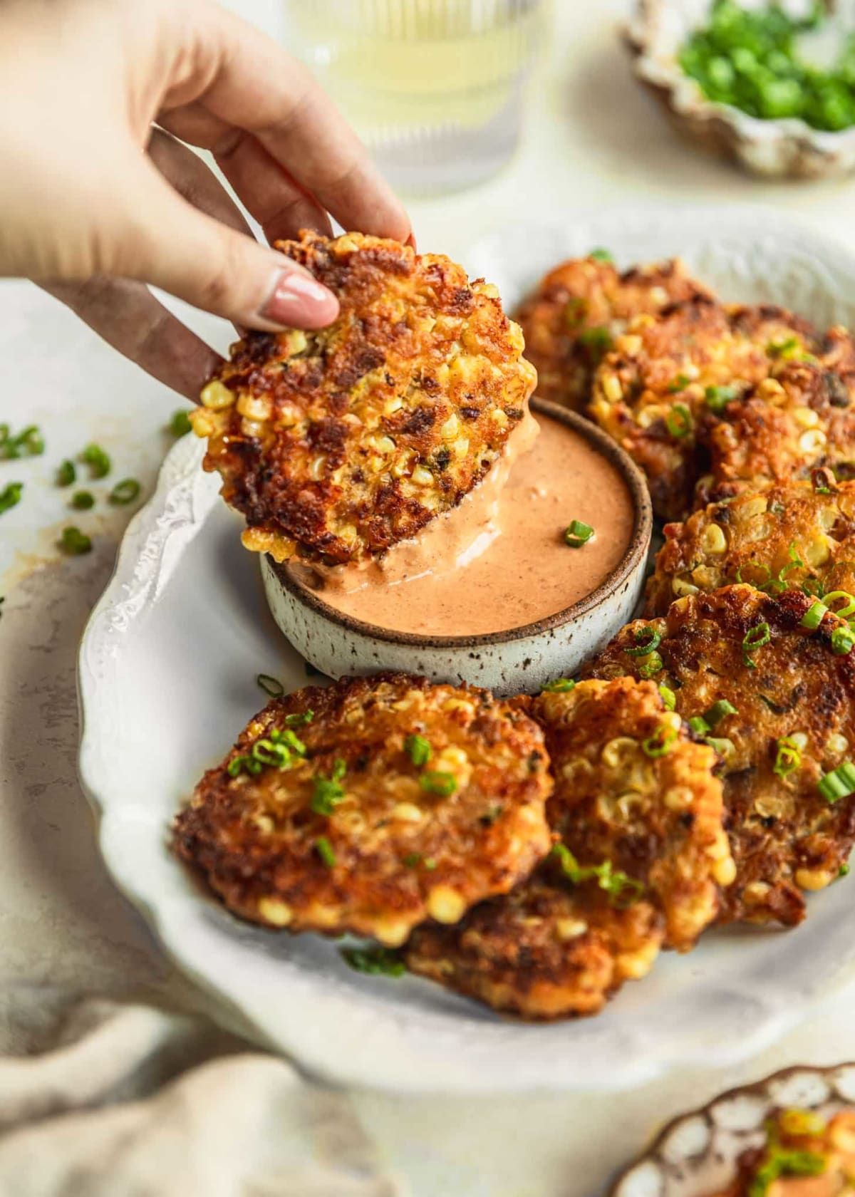 Bacon and Corn Fritters with Chipotle Aioli