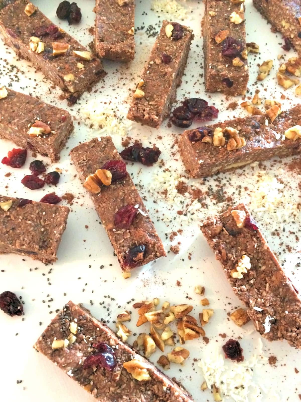 Chocolate Cranberry Pecan Energy Bars