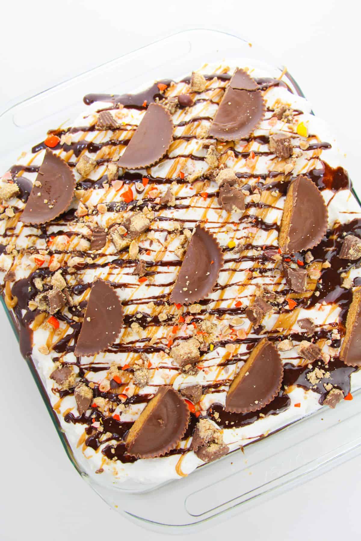 Reese Peanut Butter Cup Poke Cake