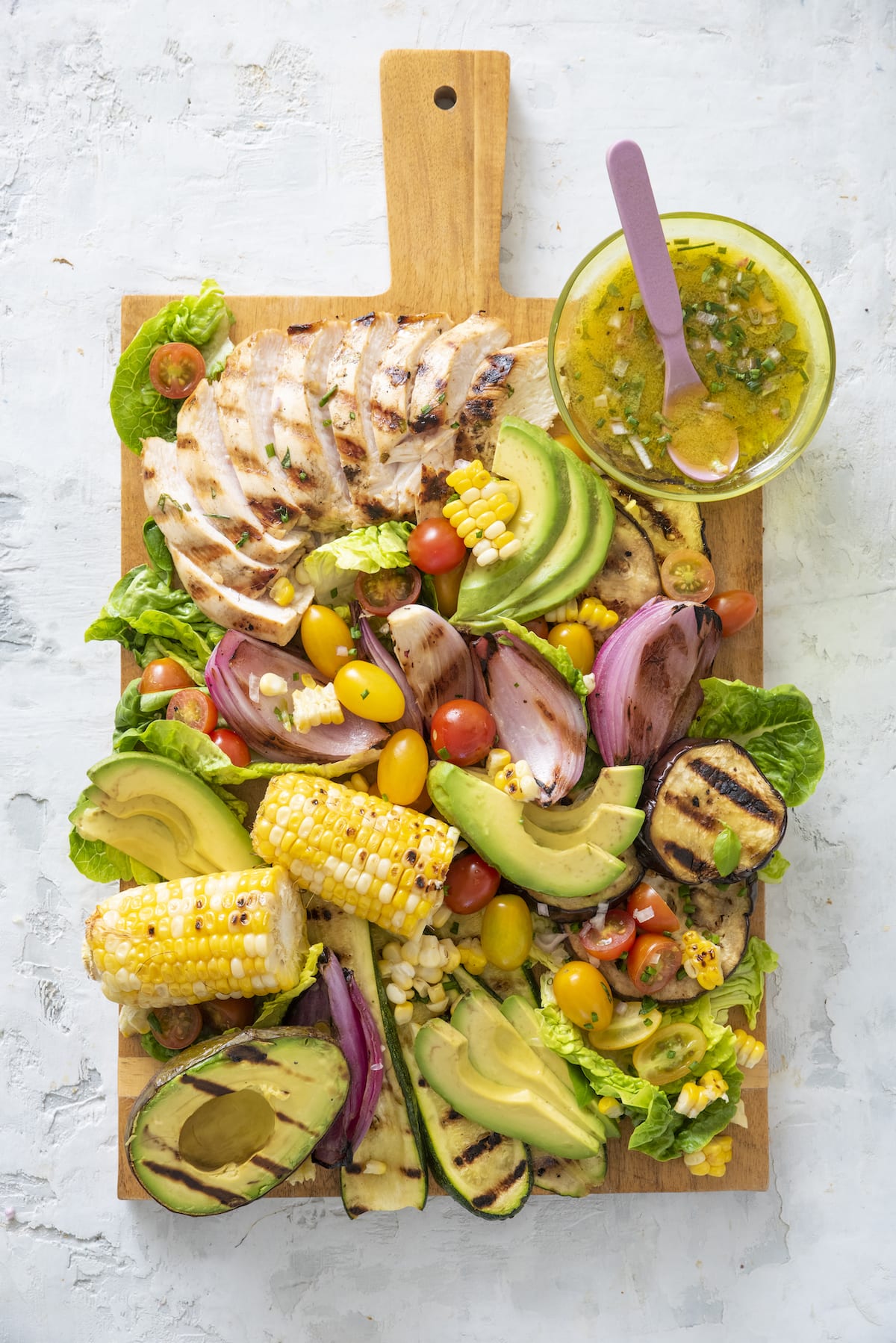 Grilled Chicken, Vegetable and Avocado Salad