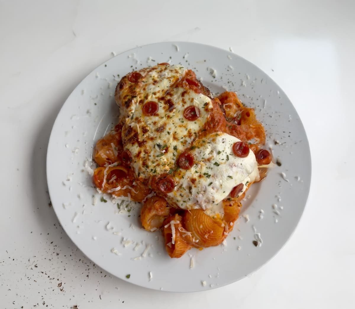 Pepperoni Chicken Parm Pasta Shells