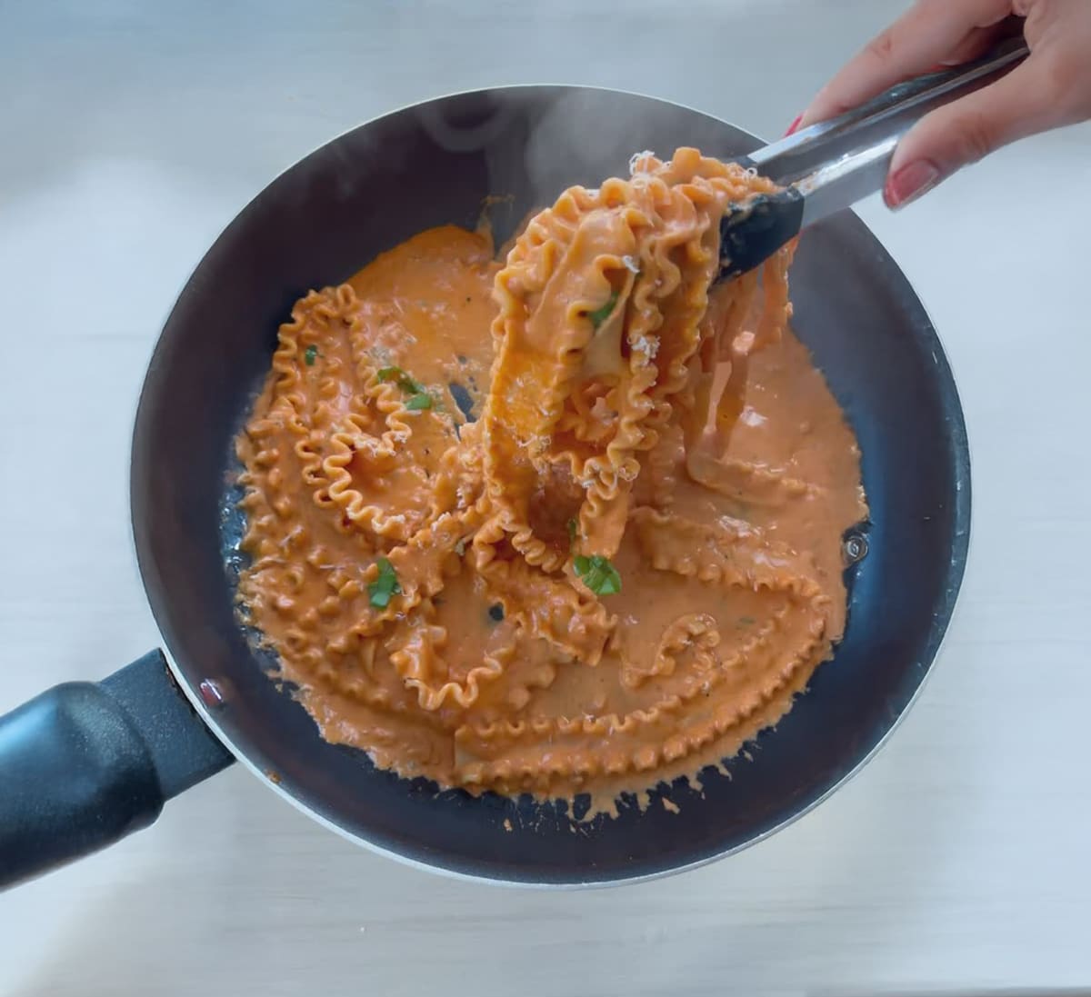 Creamy Tomato Pasta with Giant Noodles