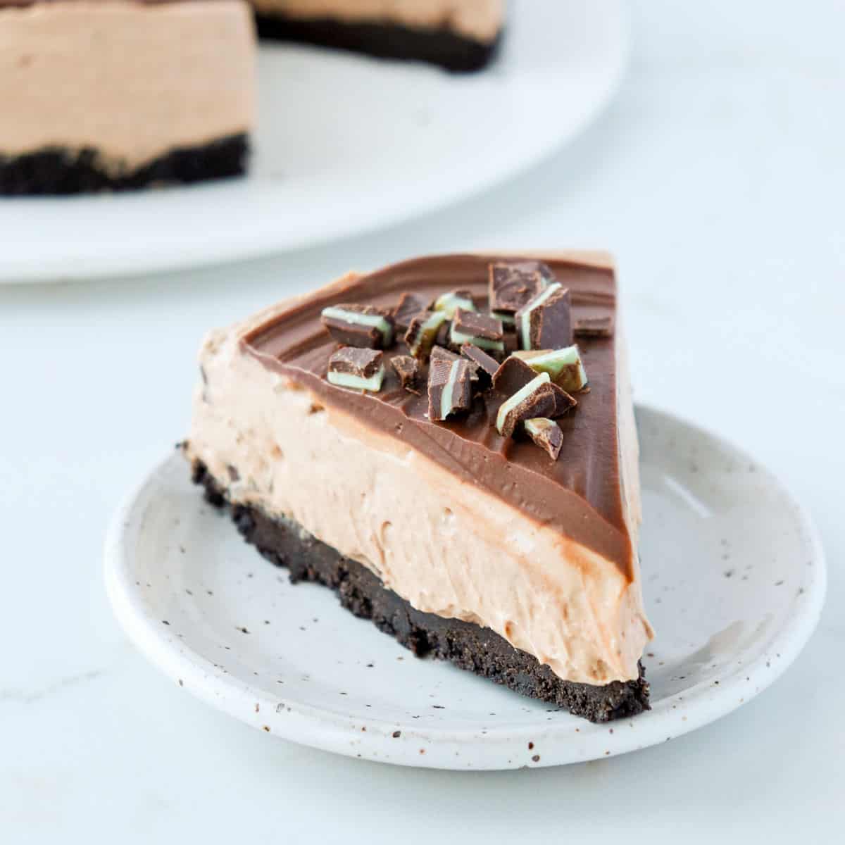 Andes Chocolate Mint Cheesecake (no-bake)